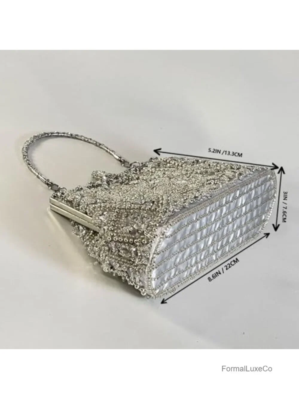 Beaded Clutch Evening Bag with Detachable Chain Strap Vintage Sequin Handbag